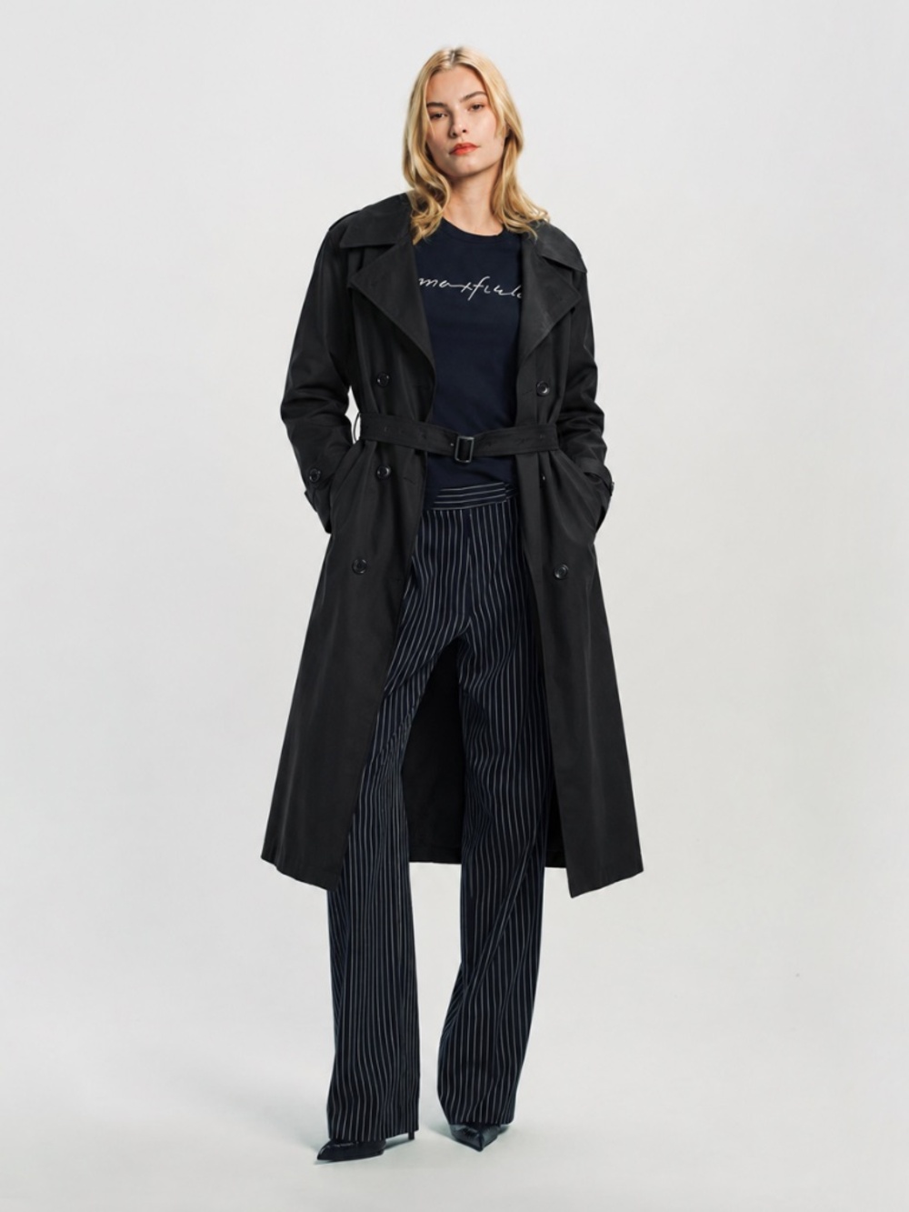 Amazing True Vintage Black Military Issue Runway Archive Overcoat